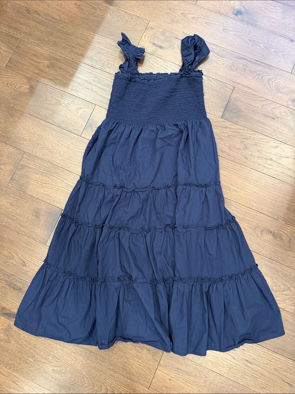 Kourt Women’s Navy Smocked Tiered Sundress Size Large - C60-038